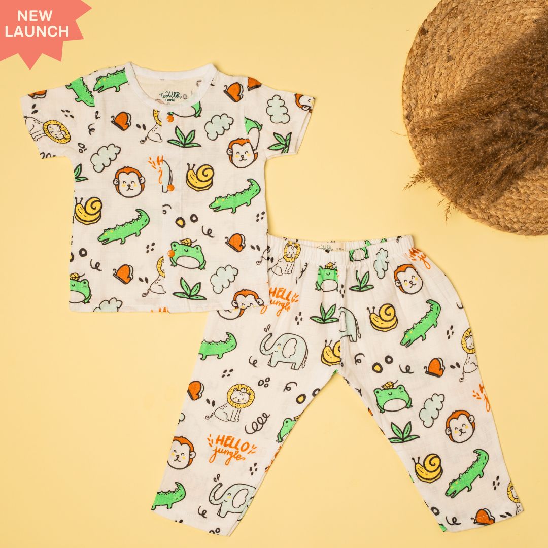 Zoodle Blocks - Muslin Sleep Suit for babies and kids (Unisex)