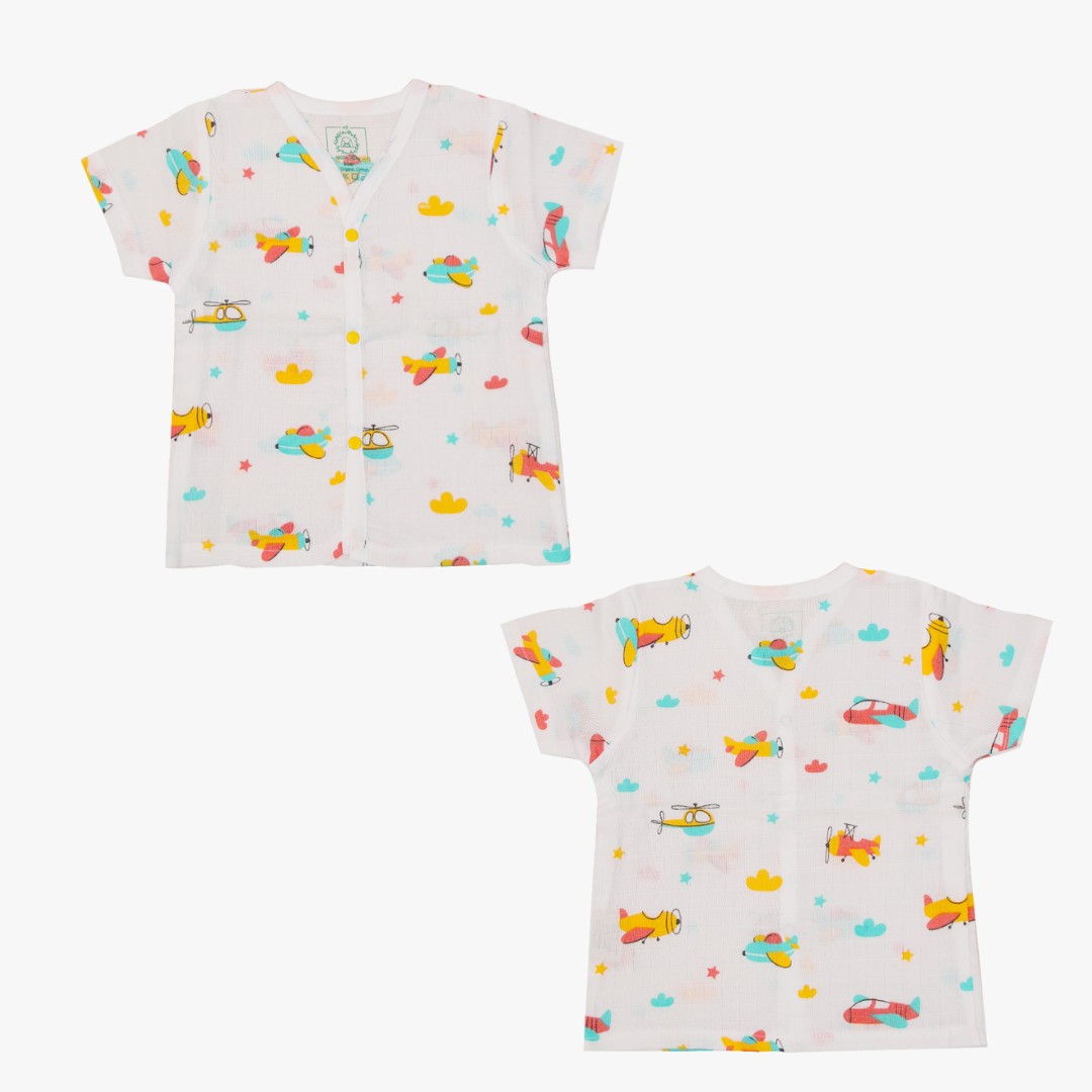 Hippo in the Sky (Pack of 2) - Muslin Sleep Suit for babies and kids (Unisex)