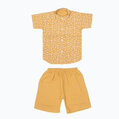 Kids Collared Co-ord sets Mustard