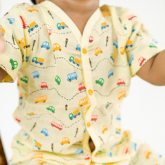 Hippo On The Go (Pack of 3) - Muslin Sleep Suit for babies and kids