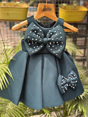 Emerald Bow Pearl Dress