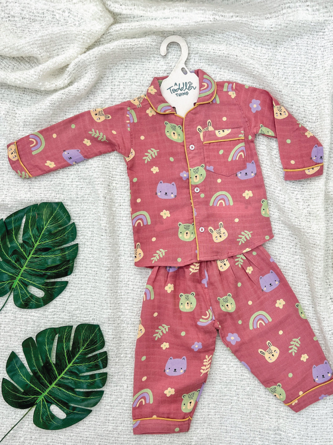 Rainbow Carrot and Friends (Pack of 3) - Muslin Full Sleeve Sleep Suit for babies and kids (Unisex)