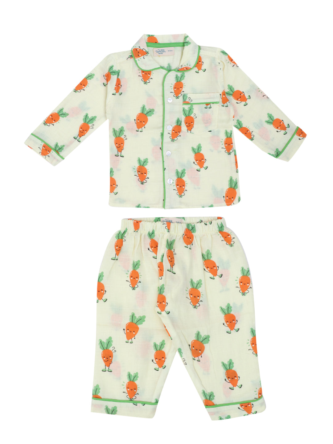 Rainbow Carrot and Friends (Pack of 3) - Muslin Full Sleeve Sleep Suit for babies and kids (Unisex)