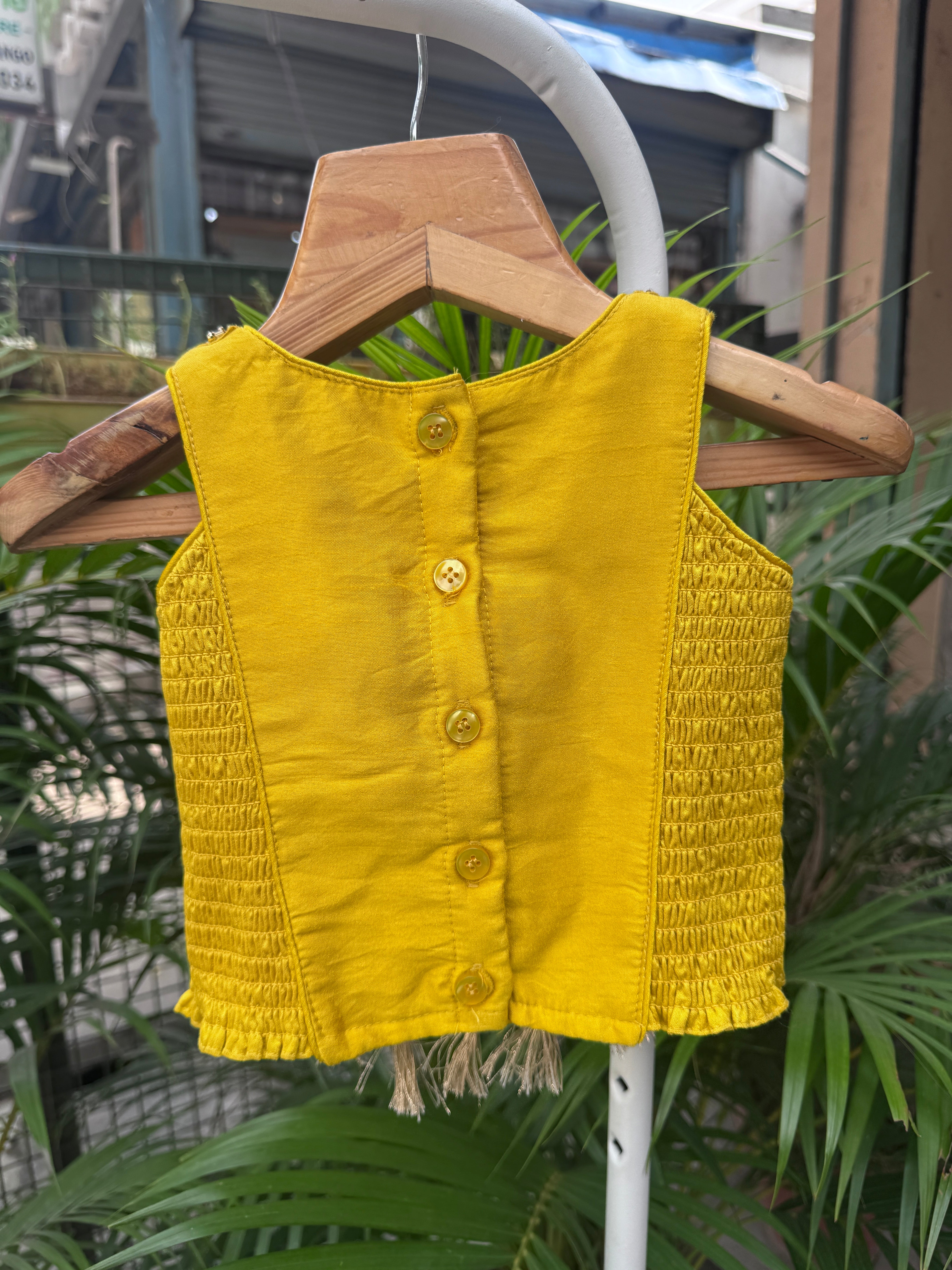 Mustard Yellow Sequin & Mirror Work Lehenga Set for Girls | Festive & Wedding Wear | Ages 1–6 Years