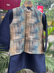 Premium Boys Ethnic Jacket Kurta Set (Cotton-Lined) – Festive & Wedding Collection for Ages 5 to 7 Years | Designer Printed Nehru Jackets with Matching Kurta & Churidar