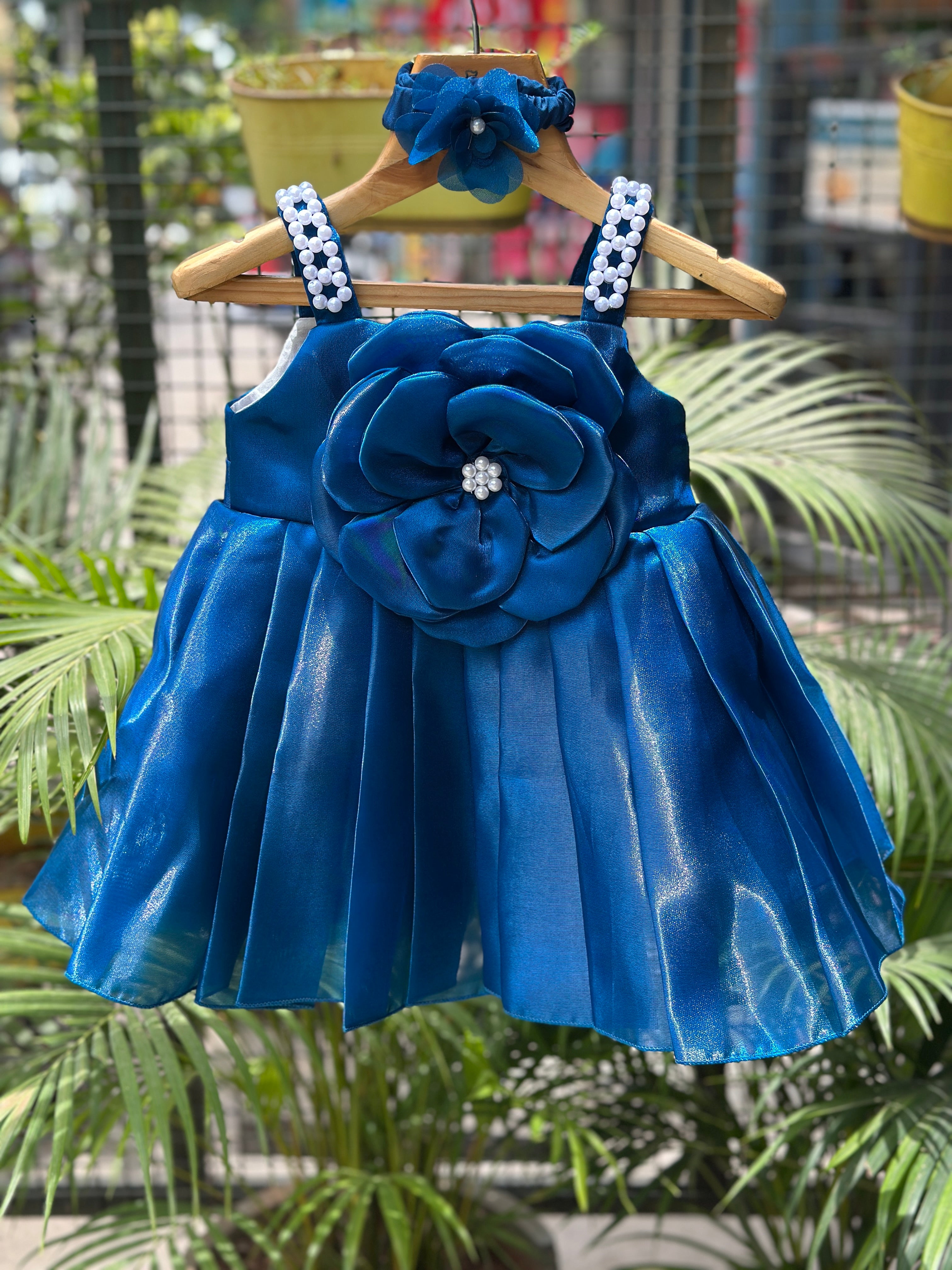 Blue Floral Bead Dress