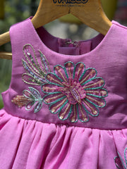 Petal Glow Embroidered Dress