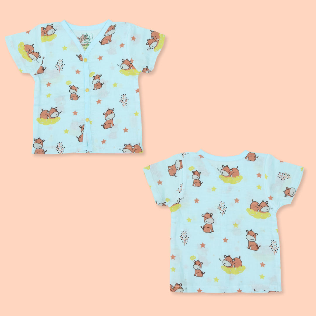 Hippo On The Go (Pack of 3) - Muslin Sleep Suit for babies and kids