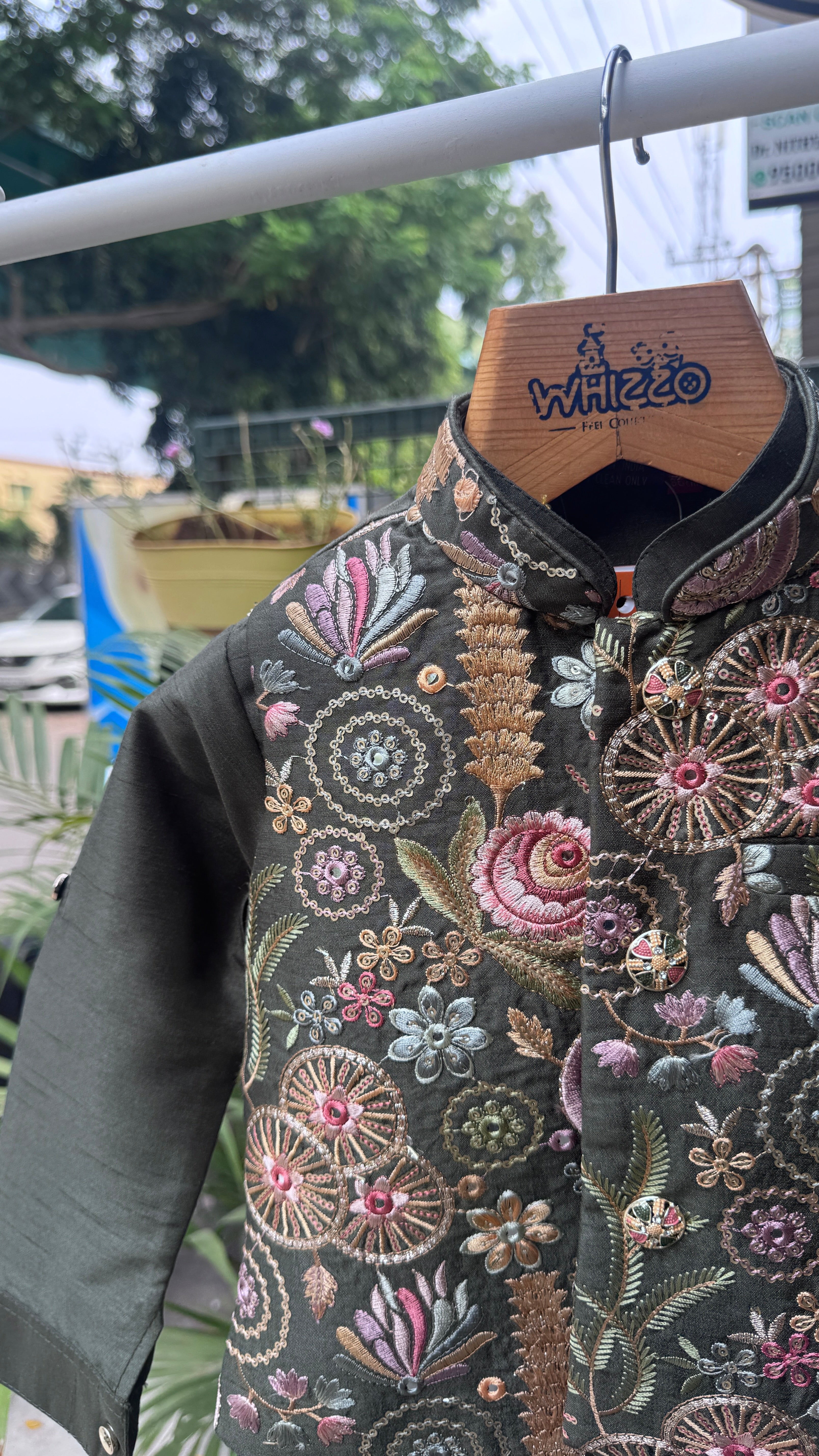 Elegant Forest Green Jacket Kurta Set for Boys (5–7 Years) | Premium Cotton-Lined Festive Wear