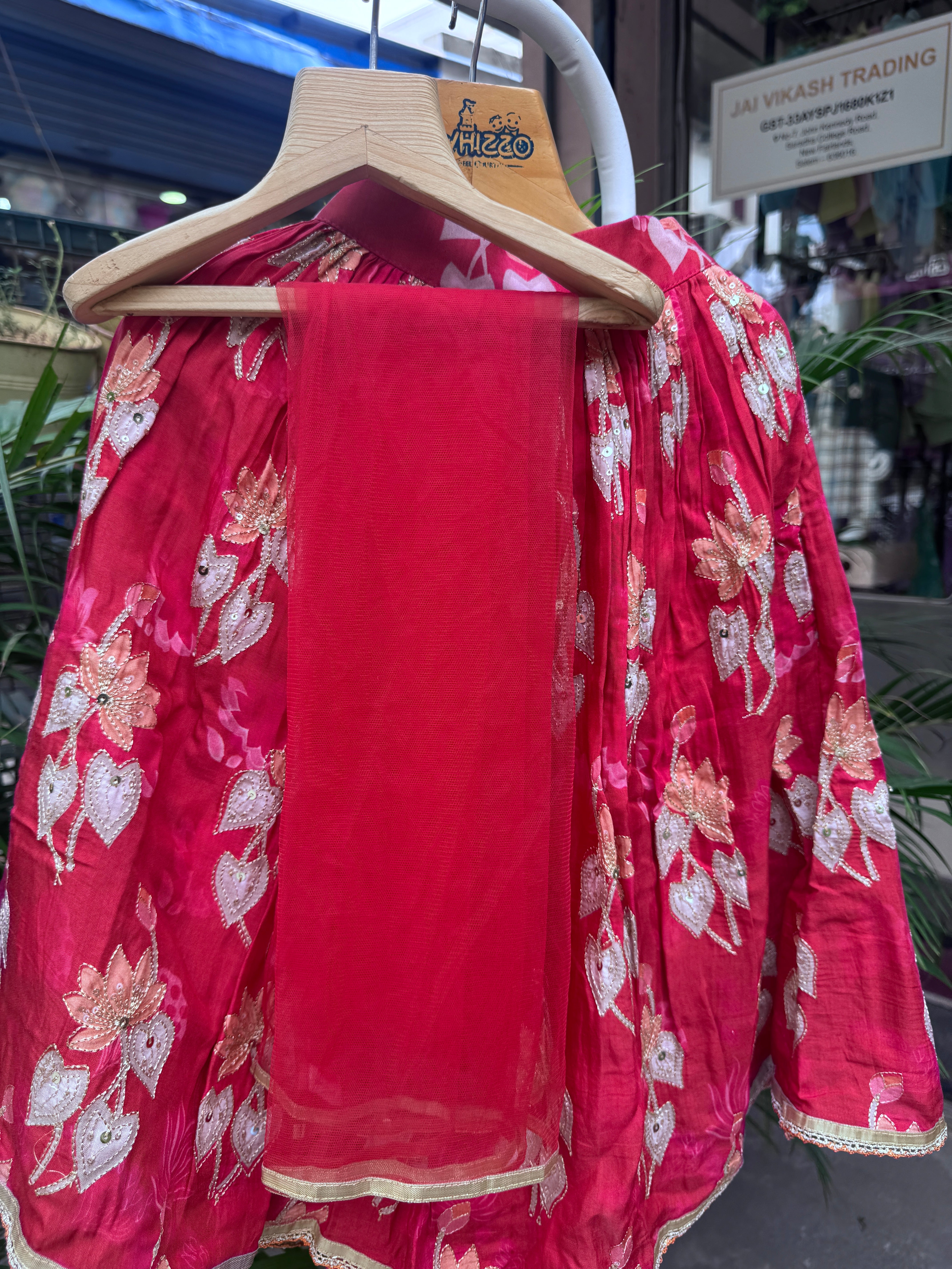 Royal Red Floral Embroidered Lehenga Choli for Girls | Premium Festive & Wedding Wear | Ages 1–6 Years / 6–12 Years