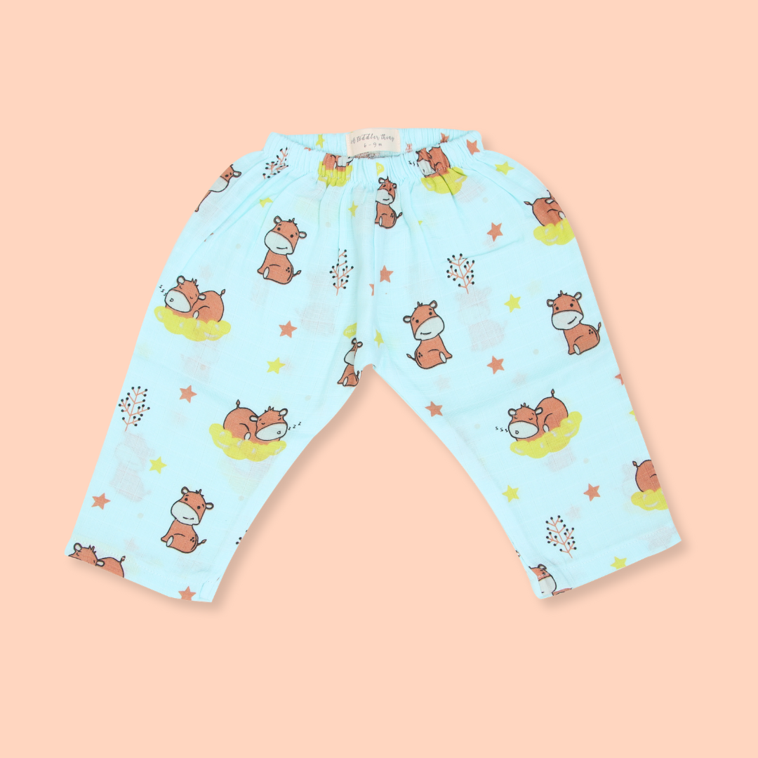 Hippo On The Go (Pack of 3) - Muslin Sleep Suit for babies and kids