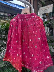 Radiant Red Sequin-Striped Lehenga Choli Set for Girls | Festive & Wedding Wear | Ages 1–6 / 6–12 Years