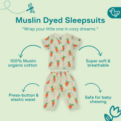Carrot Cuddles - Muslin Sleep Suit for babies and kids (Unisex)