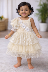 ProductsWhizzo Kids yellow dress for Girls – Festive Wear with Soft Cotton Lining (Age 1 to 10 Years)