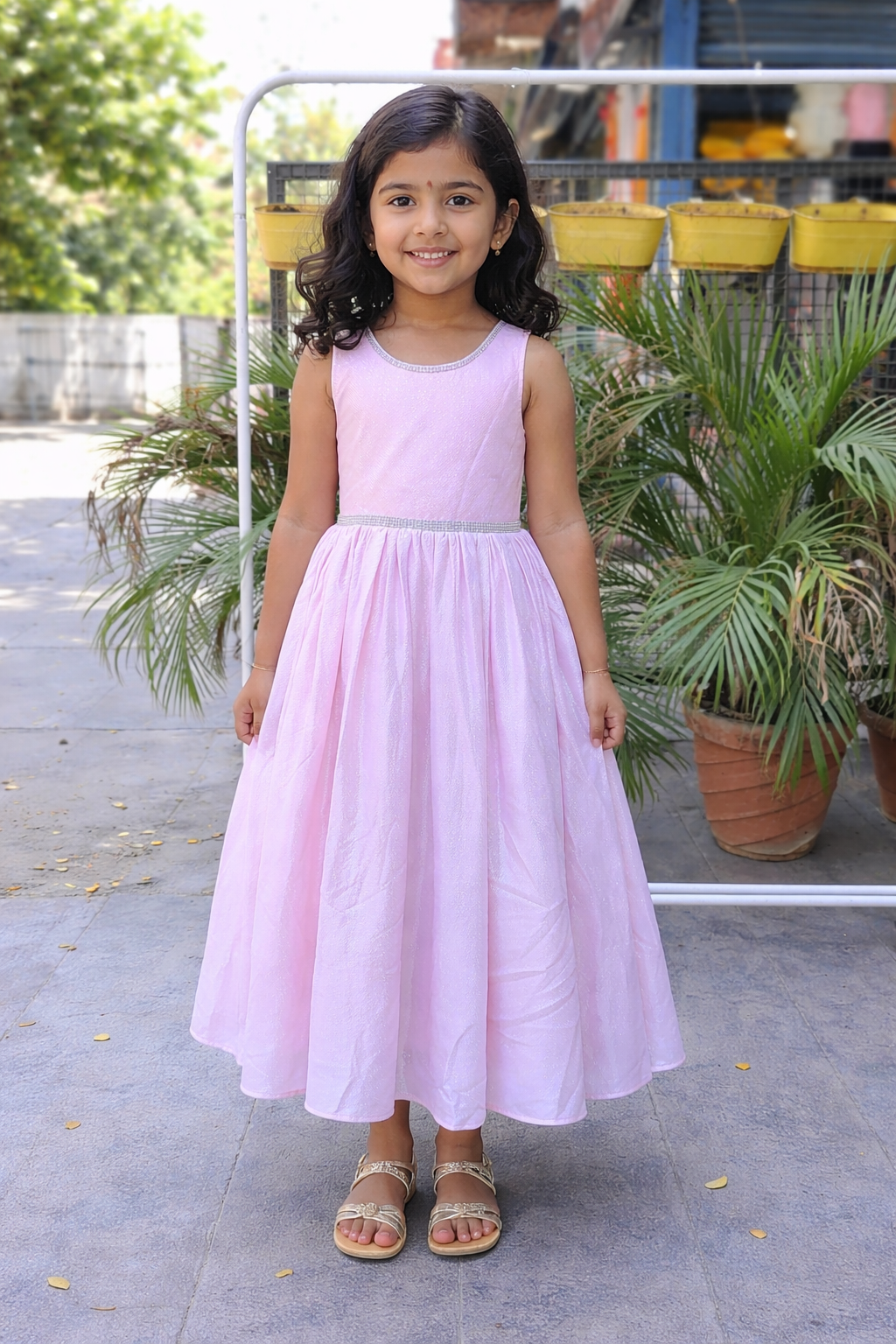 Whizzo Kids pink dress for Girls – Festive Wear with Soft Cotton Lining (Age 1 to 10 Years)