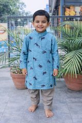 Whizzo Kids Blue dress for Boys – Festive Wear with Soft Cotton Lining (Age 1 to 10 Years)