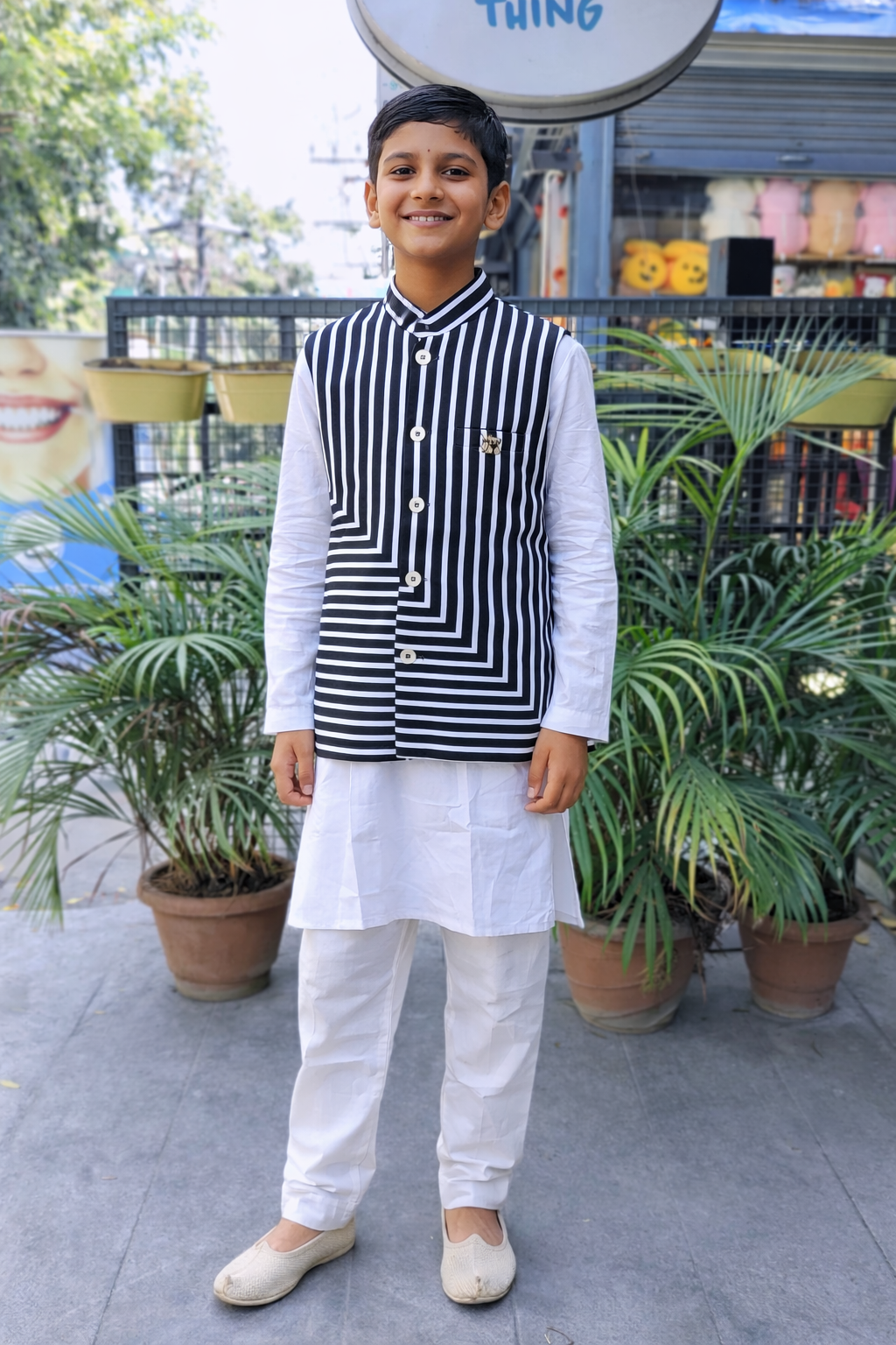 Whizzo Kids white dress for boy – Festive Wear with Soft Cotton Lining (Age 1 to 10 Years)