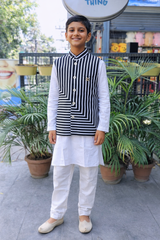 Whizzo Kids white dress for boy – Festive Wear with Soft Cotton Lining (Age 1 to 10 Years)