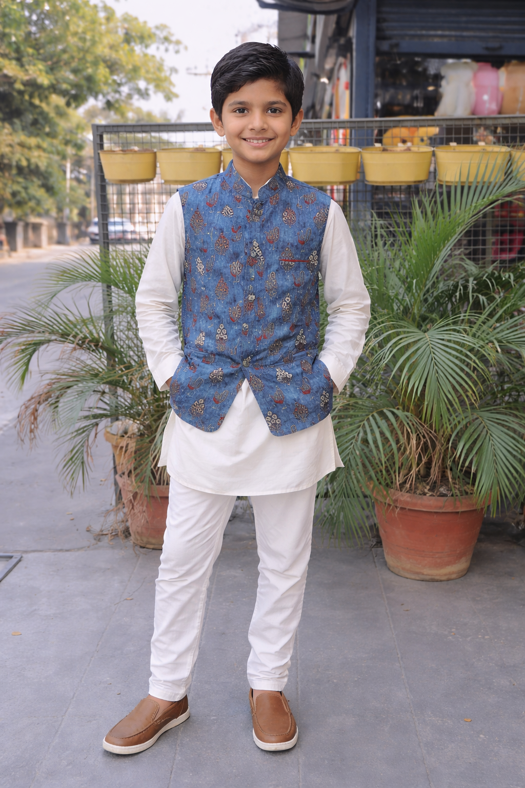 Whizzo Kids White dress for Boys – Festive Wear with Soft Cotton Lining (Age 1 to 10 Years)