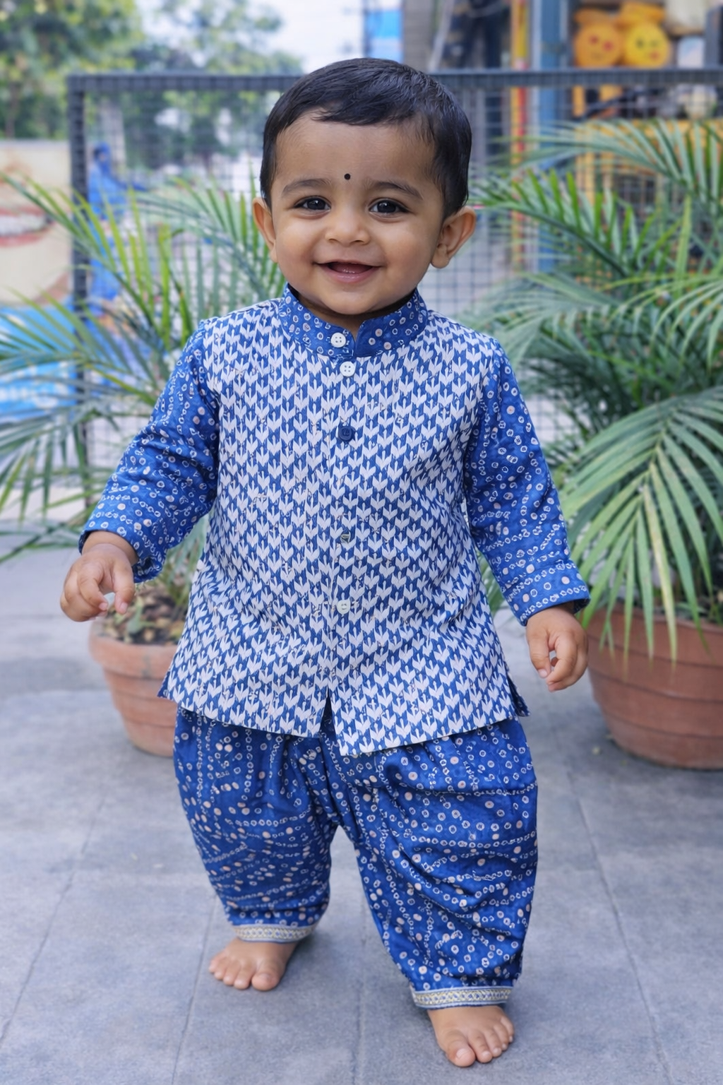 Whizzo Kids blue dress for boy – Festive Wear with Soft Cotton Lining (Age 1 to 10 Years)