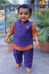 Whizzo Kids blue dress for boy – Festive Wear with Soft Cotton Lining (Age 1 to 10 Years)