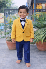 Whizzo Kids yellow dress for boy– Festive Wear with Soft Cotton Lining (Age 1 to 10 Years)