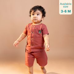 Brick Red Popsicle - Muslin Co-ord Set