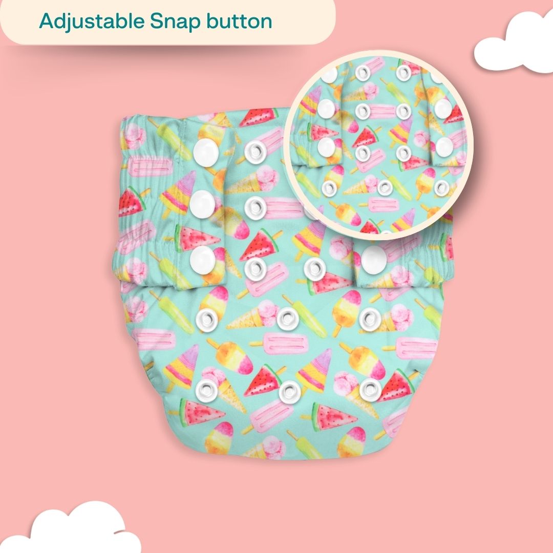 Indigo - Newborn Cloth Diaper 2.0 with 1 cotton Insert (2 kg - 5 kg)