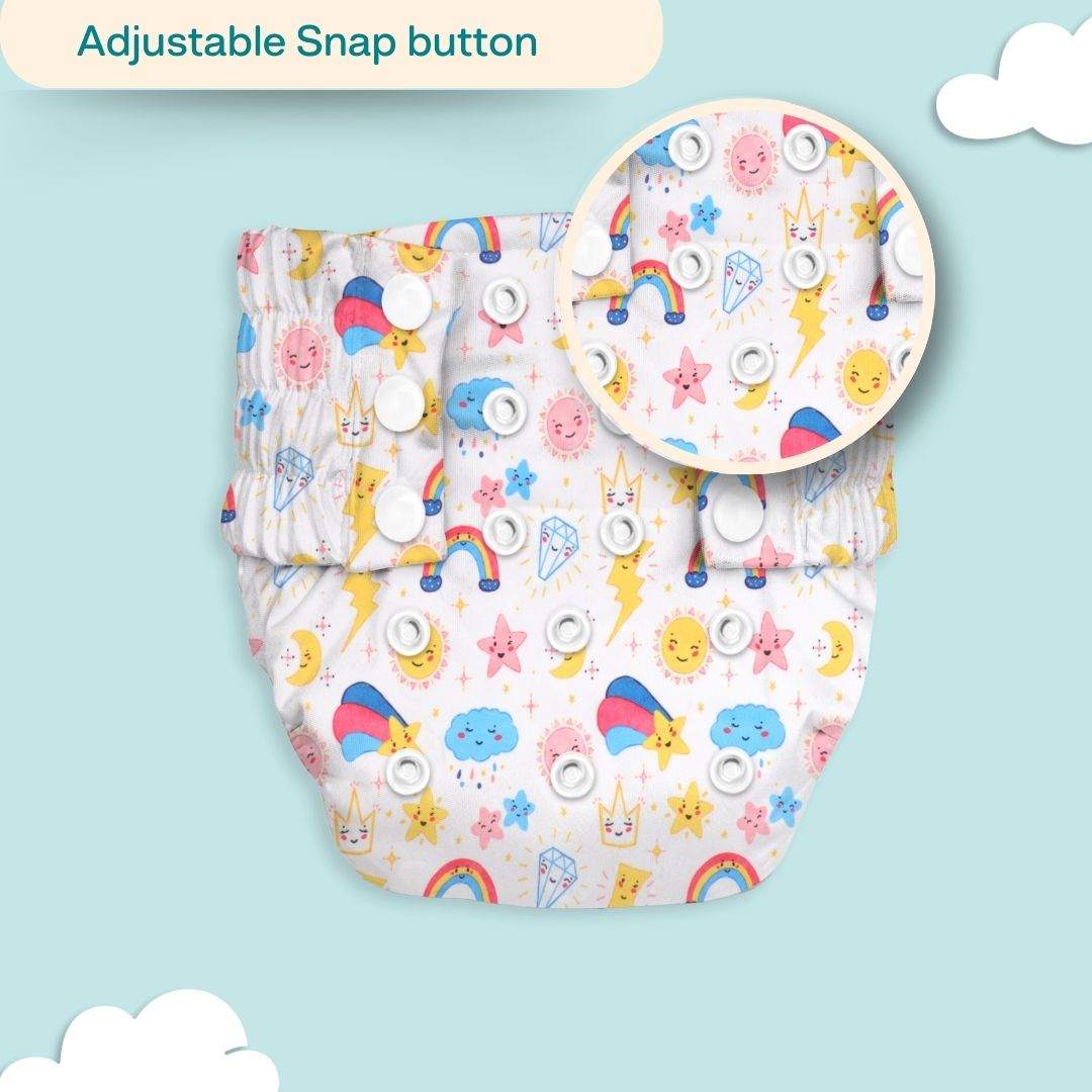 Indigo - Newborn Cloth Diaper 2.0 with 1 cotton Insert (2 kg - 5 kg)