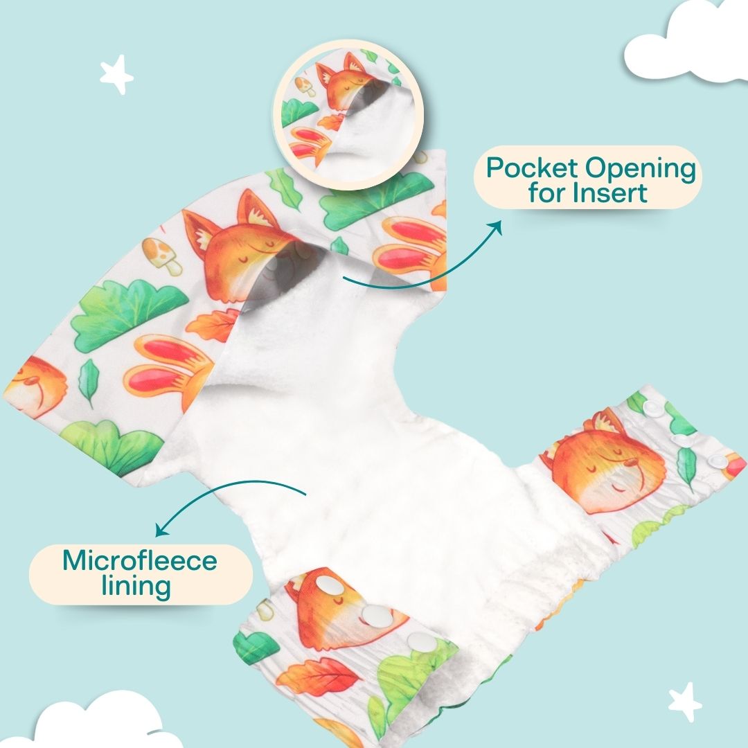 Ice Candy Newborn Cloth Diaper 2.0 with 1 cotton Insert (2 kg - 5 kg)