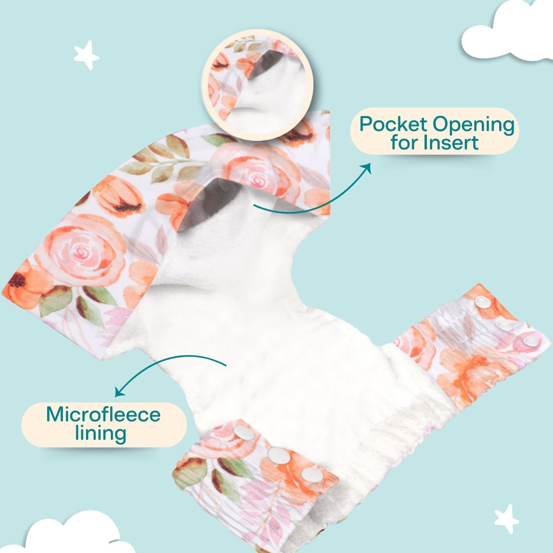 Ice Candy Newborn Cloth Diaper 2.0 with 1 cotton Insert (2 kg - 5 kg)