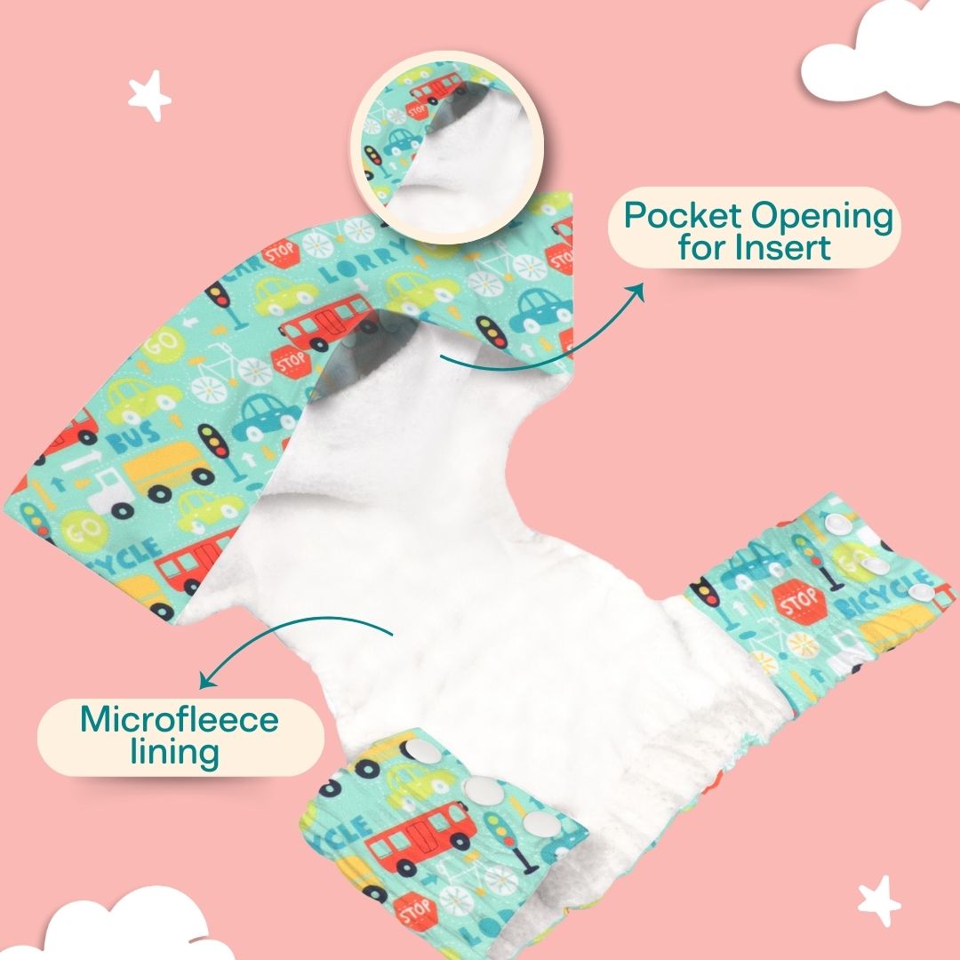 Ice Candy Newborn Cloth Diaper 2.0 with 1 cotton Insert (2 kg - 5 kg)