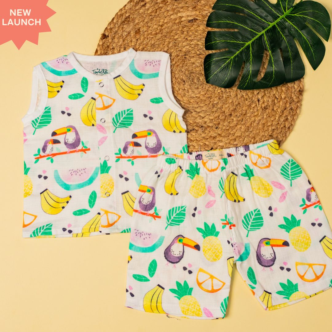 Seaside Stripes- Muslin Jabla and Shorts for Babies and Toddlers