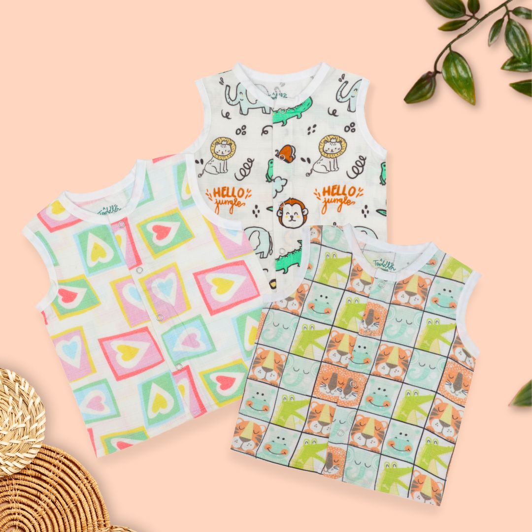 Special Edition - Muslin Jabla Button Type for Babies -  Combo Packs