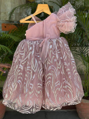 Blush Rose Gold Birthday Frock – 1st Birthday Glam Look