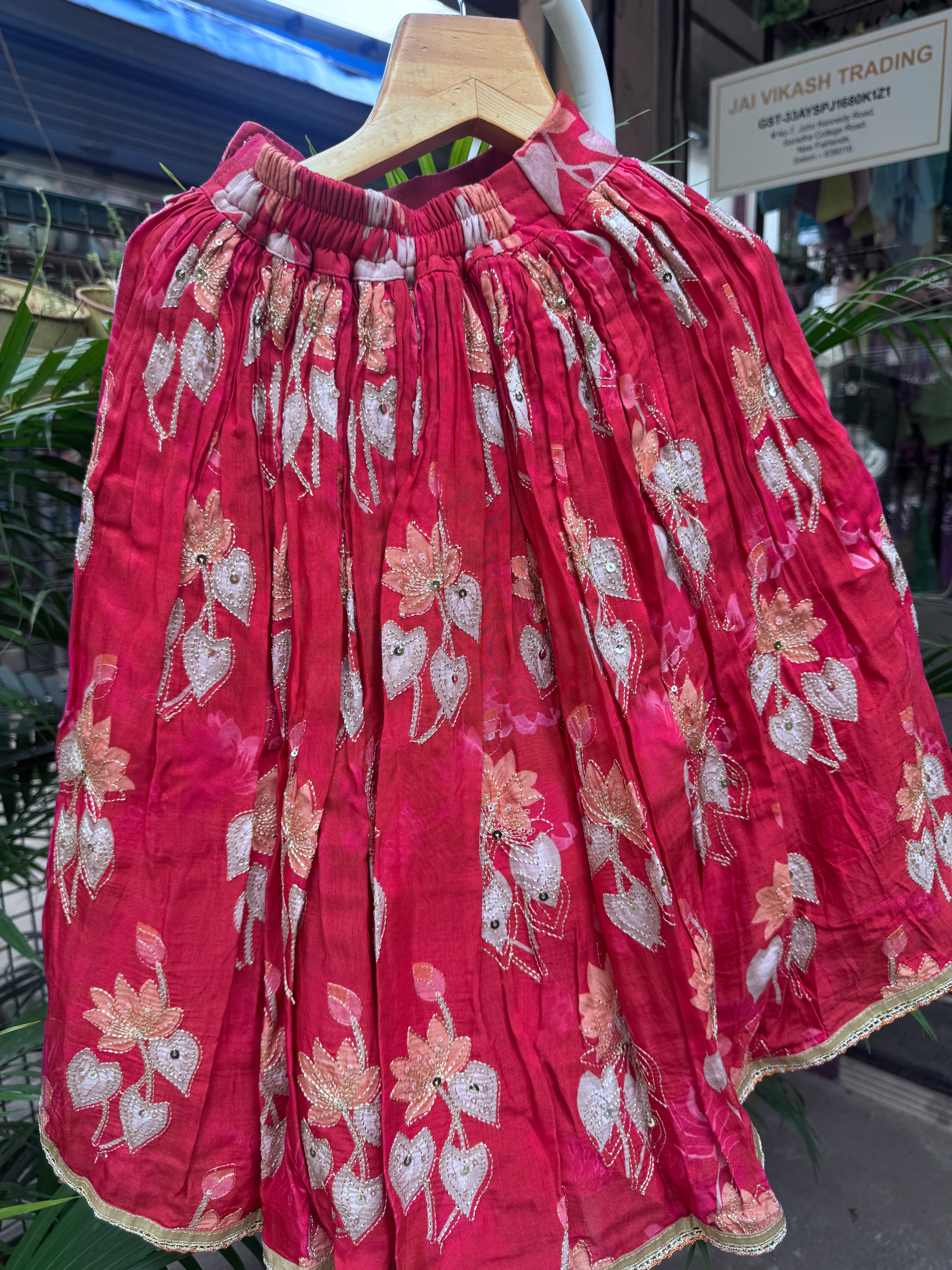 Royal Red Floral Embroidered Lehenga Choli for Girls | Premium Festive & Wedding Wear | Ages 1–6 Years / 6–12 Years