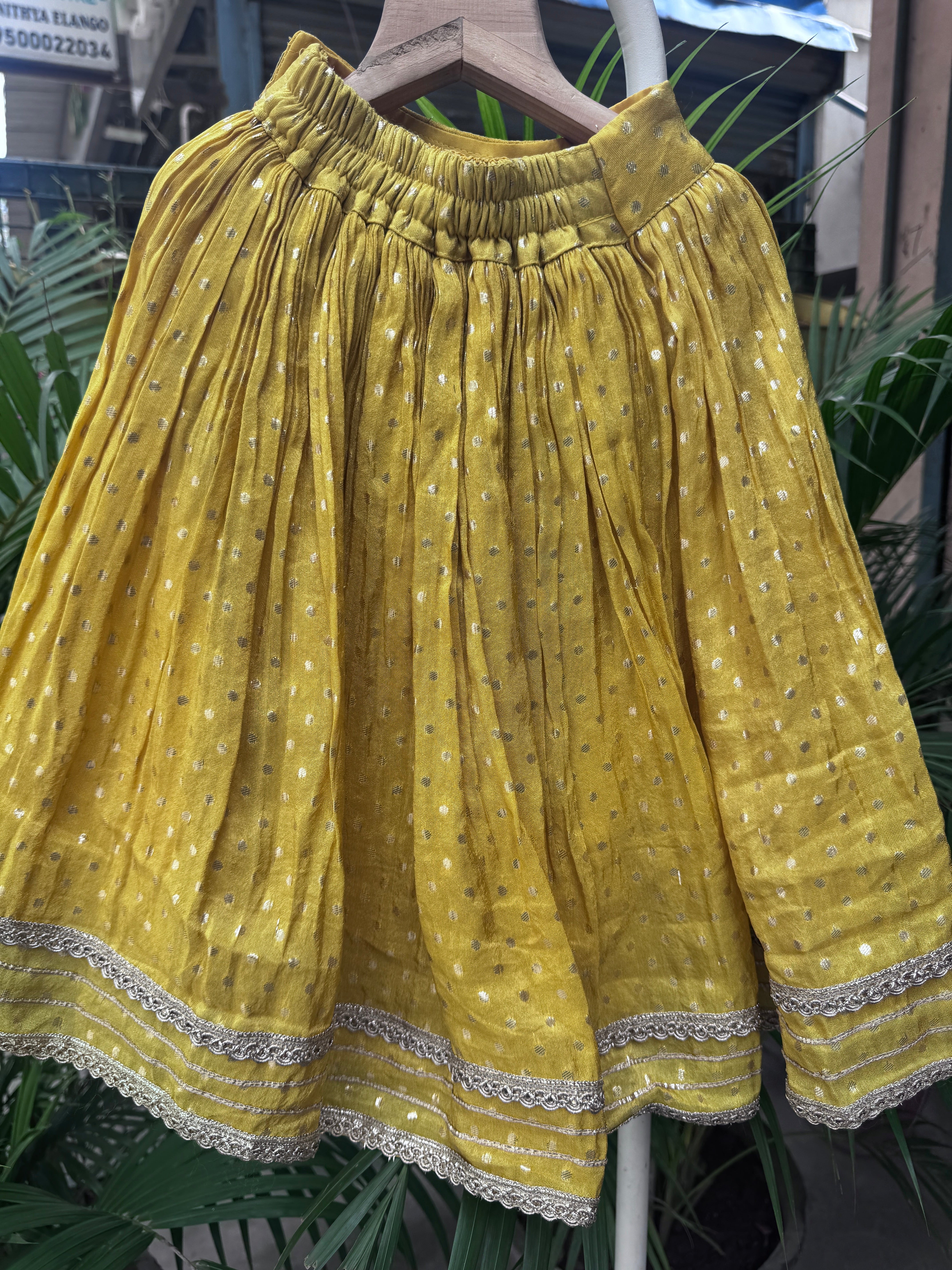 Mustard Yellow Sequin & Mirror Work Lehenga Set for Girls | Festive & Wedding Wear | Ages 1–6 Years