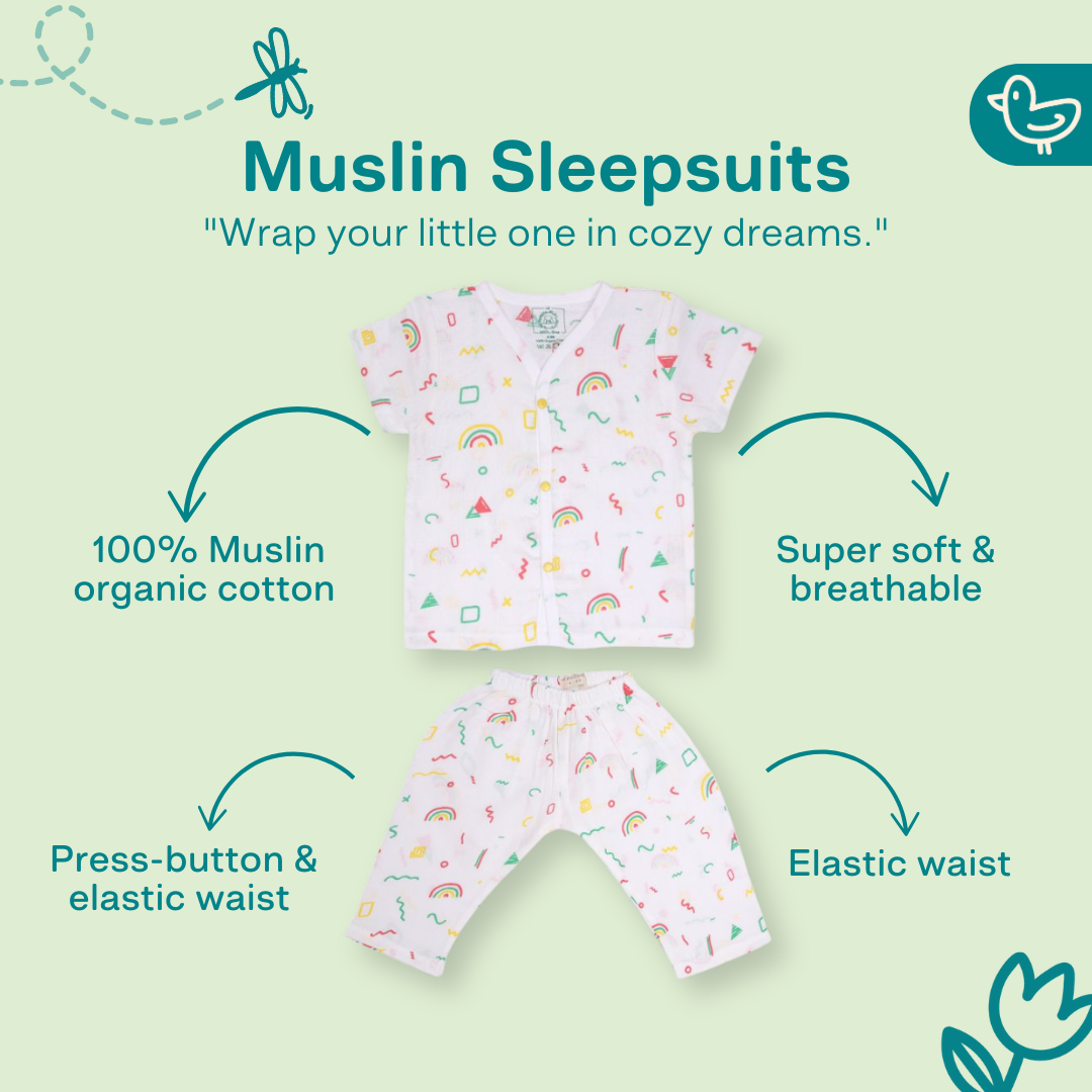 Doodle Dance- Muslin Sleep Suit for babies and kids (Unisex)