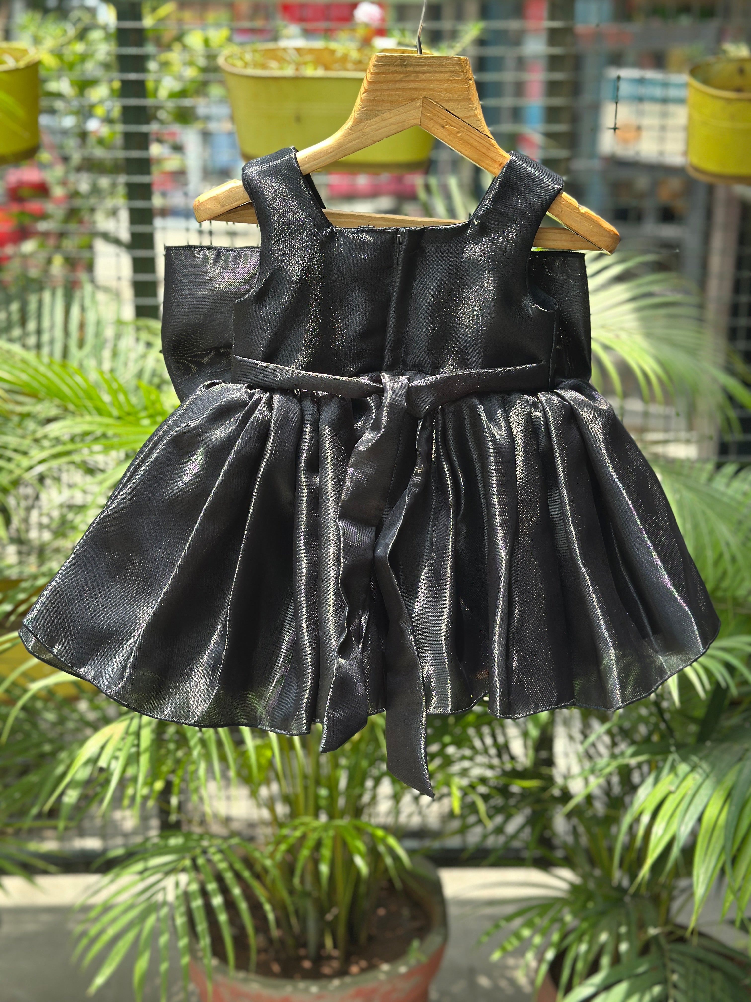 Elegant Black Bow Baby Dress