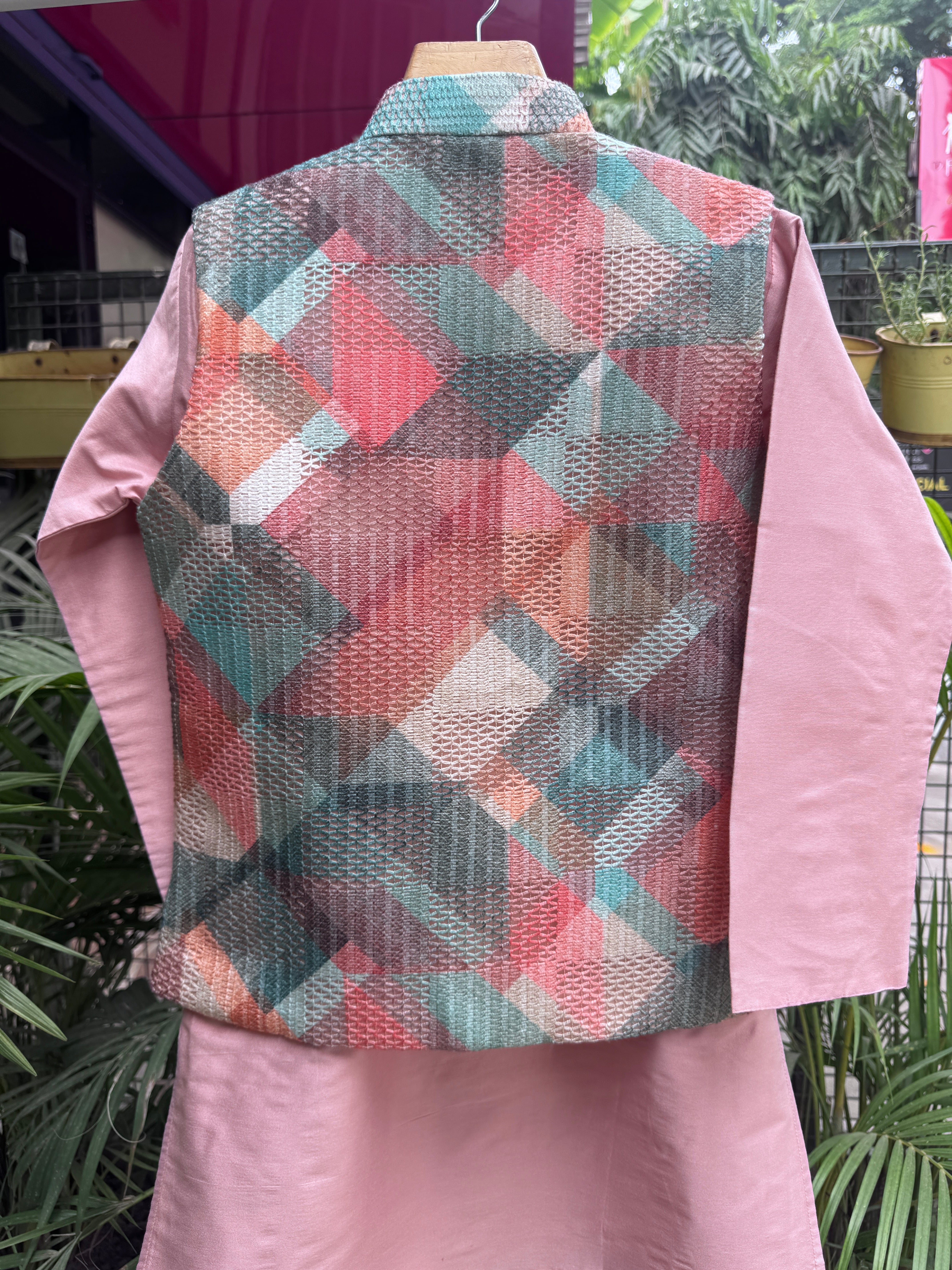 Premium Boys Ethnic Jacket Kurta Set (Cotton-Lined) – Festive & Wedding Collection for Ages 5 to 7 Years | Designer Printed Nehru Jackets with Matching Kurta & Churidar pant