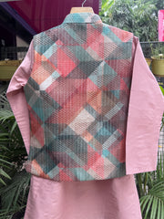 Premium Boys Ethnic Jacket Kurta Set (Cotton-Lined) – Festive & Wedding Collection for Ages 5 to 7 Years | Designer Printed Nehru Jackets with Matching Kurta & Churidar pant