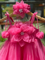 Hot Pink Pom Pom Dress