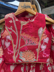 Royal Red Floral Embroidered Lehenga Choli for Girls | Premium Festive & Wedding Wear | Ages 1–6 Years / 6–12 Years