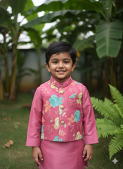 Pink Floral Embroidered Jacket Set – Vibrant Celebration Wear (Cotton Lined)