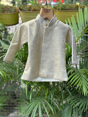 Boys Ivory gold Silk Metallic Tissue Kurta with Matching Dhoti – Premium Ethnic Wear for Baby Boys (Newborn – 2 Years)