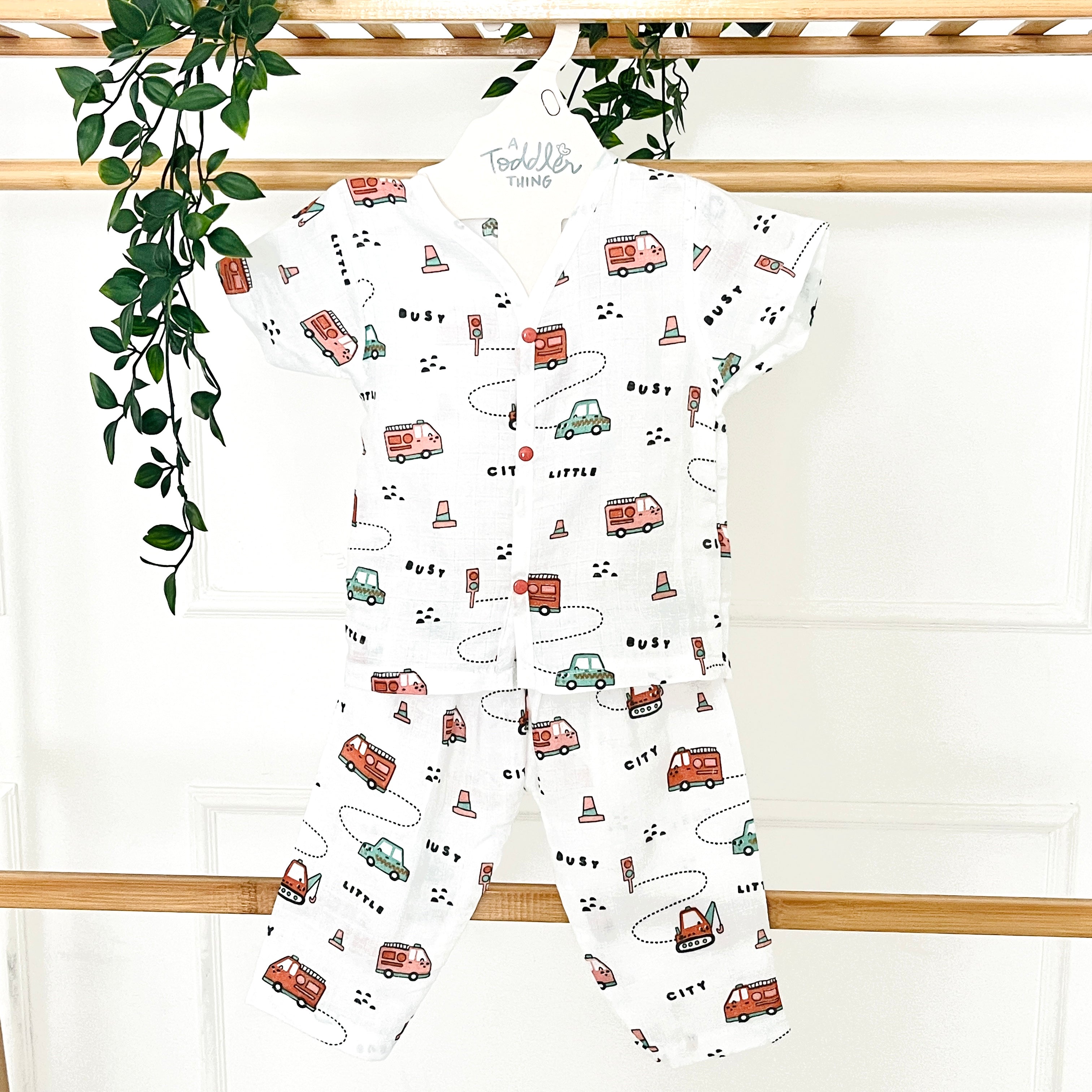 Traffic Town - Muslin Sleep Suit for babies and kids (Unisex)