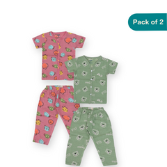 Jungle Jumble (Pack of 2) - Muslin Sleep Suit for babies and kids (Unisex)