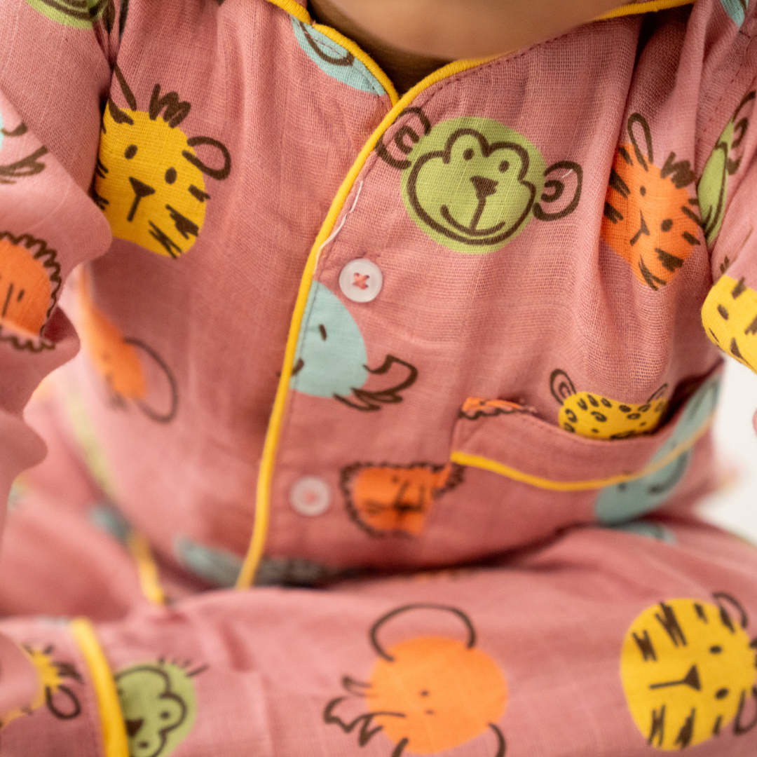 Jungle Hideout - Muslin Full Sleeve Sleep Suit for babies and kids (Unisex)