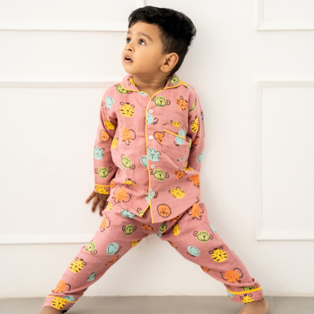 Jungle Hideout - Muslin Full Sleeve Sleep Suit for babies and kids (Unisex)