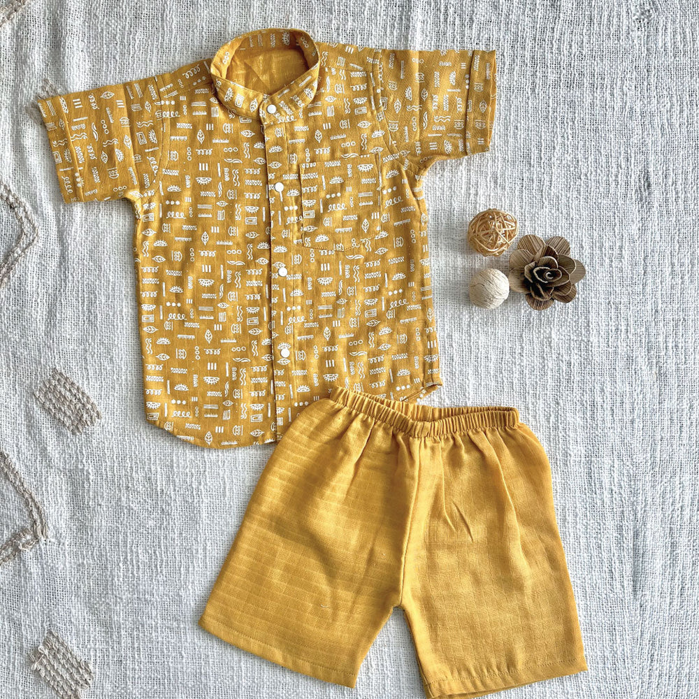Babies Collared Co-ord sets Mustard